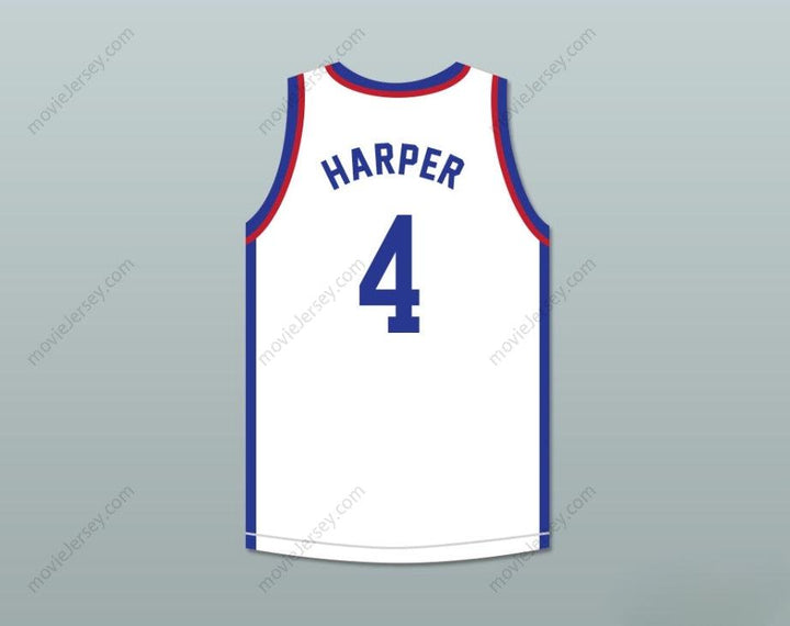 CUSTOM ANY Name Number RON HARPER 4 LARRY'S GAME WHITE BASKETBALL JERSEY 1988 CHARITY EVENT Top Stitched S-6XL