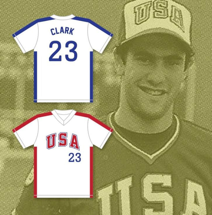 Custom Any Name Number WILL CLARK 23 1984 USA TEAM WHITE BASEBALL JERSEY Top Stitched S-6XL