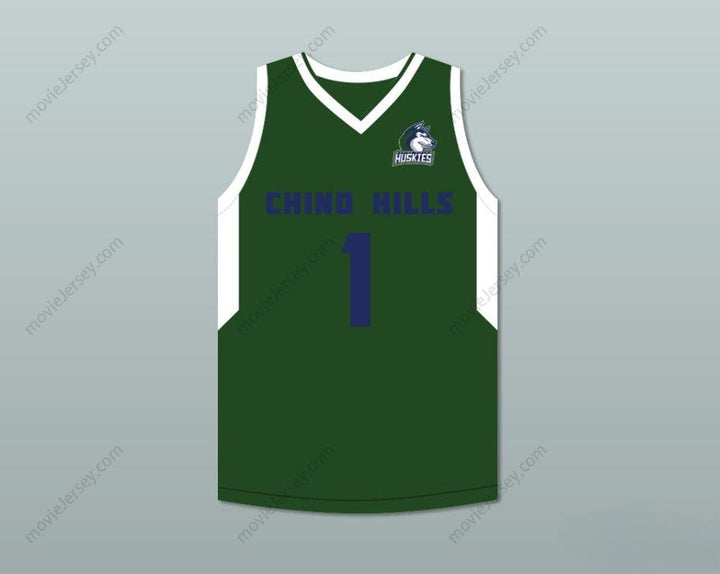 CUSTOM ANY Name Number LAMELO BALL 1 CHINO HILLS HUSKIES GREEN BASKETBALL JERSEY WITH PATCH Top Stitched S-6XL