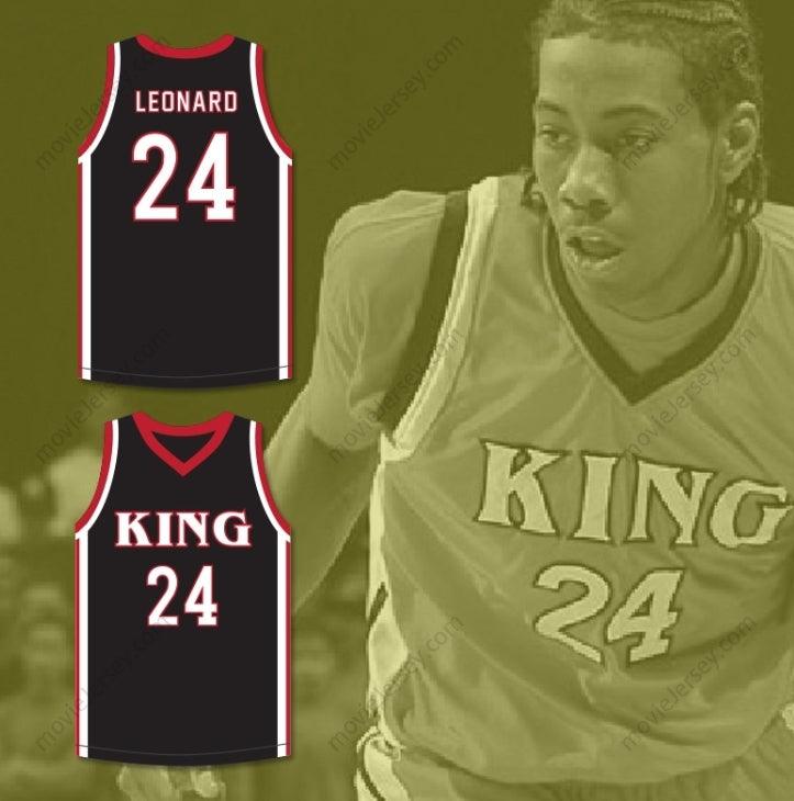CUSTOM ANY Name Number KAWHI LEONARD 24 MARTIN LUTHER KING HIGH SCHOOL  BLACK BASKETBALL JERSEY 6 Top Stitched S-6XL