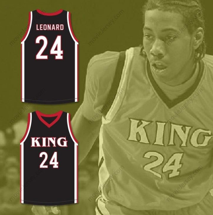 CUSTOM ANY Name Number KAWHI LEONARD 24 MARTIN LUTHER KING HIGH SCHOOL  BLACK BASKETBALL JERSEY 6 Top Stitched S-6XL