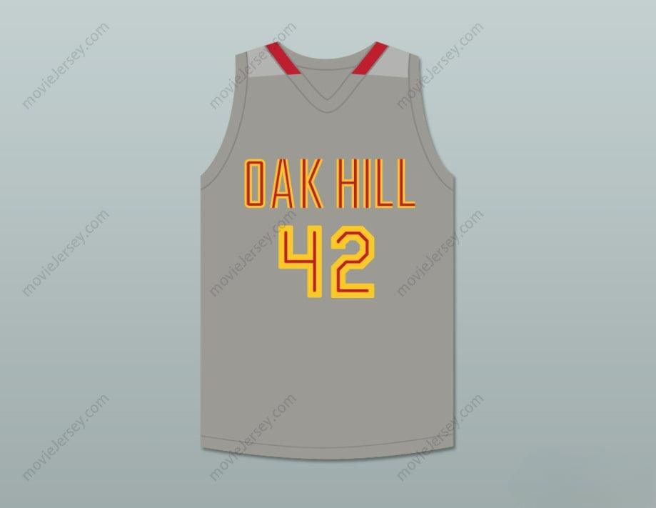 CUSTOM ANY Name Number JOSH SMITH 42 OAK HILL ACADEMY GRAY BASKETBALL JERSEY Top Stitched S-6XL