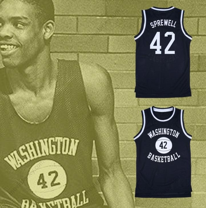 CUSTOM ANY Name Number LATRELL SPREWELL 42  HIGH SCHOOL PURGOLDERS BASKETBALL JERSEY Top Stitched S-6XL