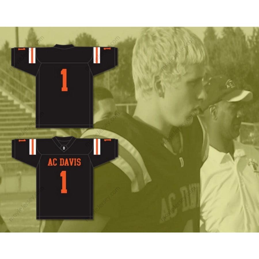 CUSTOM ANY Name Number COOPER KUPP 1 A.C. DAVIS HIGH SCHOOL PIRATES BLACK Football Jersey Top Stitched S-6XL