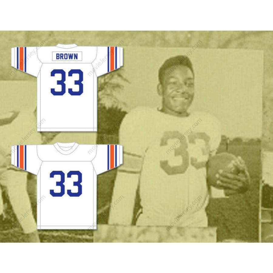 CUSTOM ANY Name Number JIM BROWN 33 MANHASSET HIGH SCHOOL INDIANS WHITE FOOTBALL JERSEY Top Stitched S-6XL