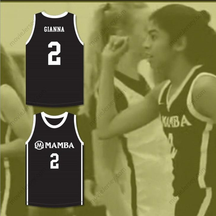 CUSTOM ANY Name Number GIANNA 2 MAMBA BALLERS BLACK BASKETBALL JERSEY VERSION 2 Top Stitched S-6XL