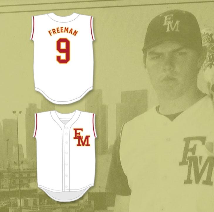 Custom Any Name Number FREDDIE FREEMAN 9 EL MODENA HIGH SCHOOL VANGUARDS WHITE BASEBALL JERSEY 2 Top Stitched S-6XL