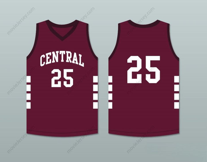 CUSTOM ANY Name Number PLAYER 25 BRISTOL CENTRAL RAMS MAROON BASKETBALL JERSEY Top Stitched S-6XL