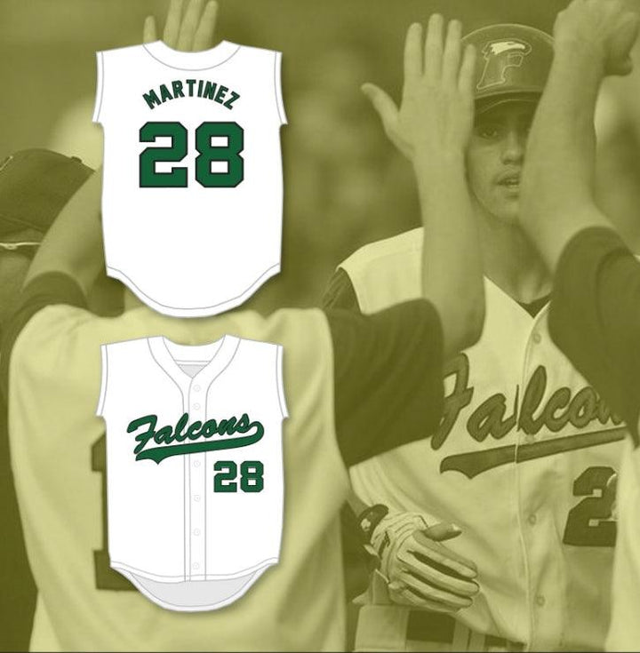 Custom Any Name Number JD MARTINEZ 28 CHARLES W. FLANAGAN HIGH SCHOOL FALCONS WHITE BASEBALL JERSEY 2 Top Stitched S-6XL