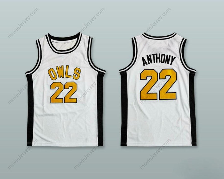 CUSTOM ANY Name Number CARMELO ANTHONY 22 TOWSON CATHOLIC HIGH SCHOOL OWLS WHITE BASKETBALL JERSEY Top Stitched S-6XL