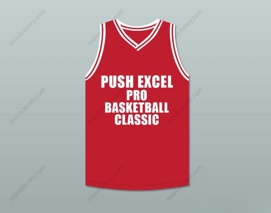 CUSTOM ANY Name Number KEVIN EDWARDS 22 PUSH EXCEL PRO BASKETBALL CLASSIC RED BASKETBALL JERSEY 1988 CHARITY EVENT Top Stitched S-6XL