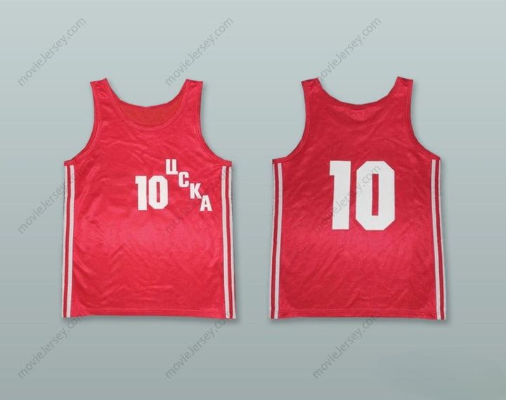 CUSTOM ANY Name Number SERGEI BELOV 10 CSKA MOSCOW RED BASKETBALL JERSEY Top Stitched S-6XL
