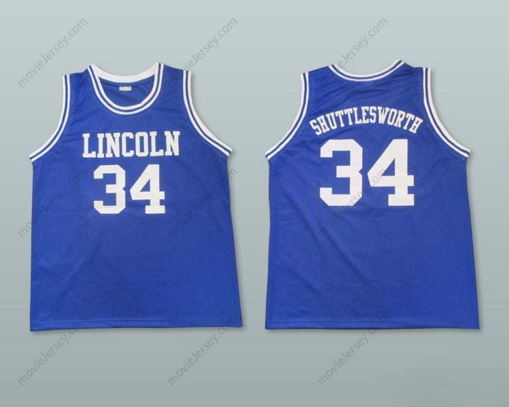 CUSTOM ANY Name Number RAY ALLEN JESUS SHUTTLESWORTH 34 LINCOLN HIGH SCHOOL BLUE BASKETBALL JERSEY HE GOT GAME Top Stitched S-6XL