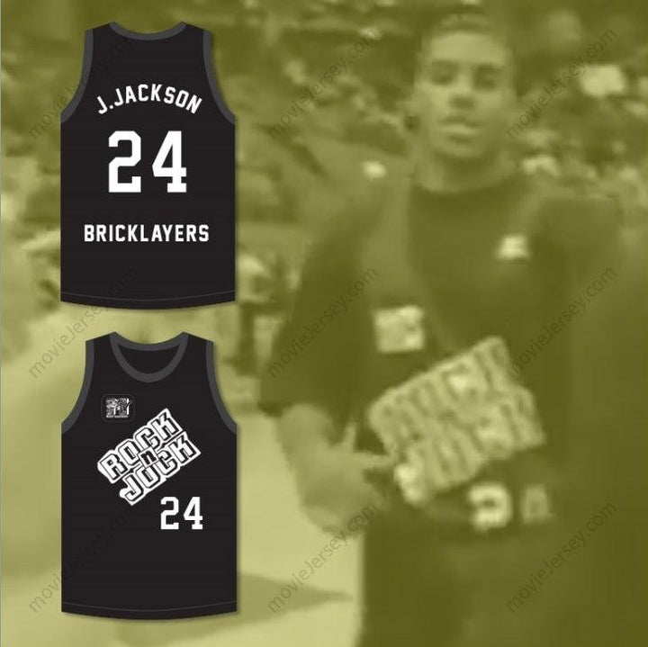CUSTOM ANY Name Number JIM JACKSON 24 BRICKLAYERS BASKETBALL JERSEY 3RD ANNUAL ROCK N' JOCK B-BALL JAM 1993 Top Stitched S-6XL