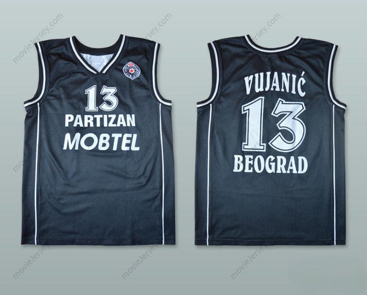 CUSTOM ANY Name Number MILOS VUJANIC 13 KK PARTIZAN BELGRADE BASKETBALL JERSEY Top Stitched S-6XL