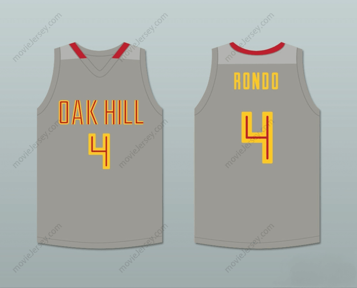 CUSTOM ANY Name Number RAJON RONDO 4 OAK HILL ACADEMY GRAY BASKETBALL JERSEY Top Stitched S-6XL