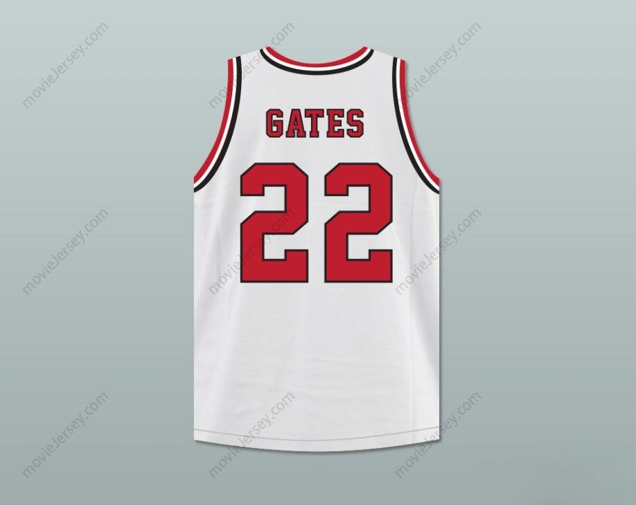CUSTOM ANY Name Number WILLIAM GATES 22 CHARGERS HIGH SCHOOL WHITE BASKETBALL JERSEY HOOP DREAMS Top Stitched S-6XL