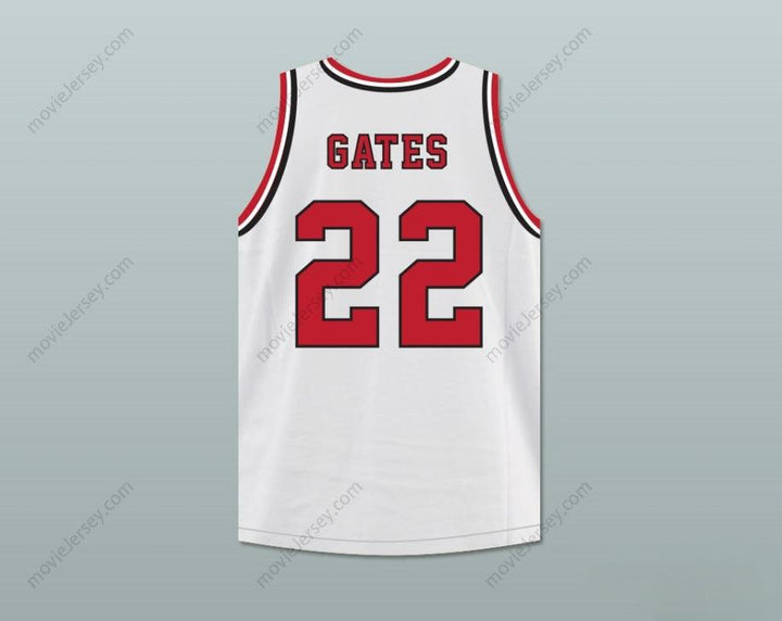 CUSTOM ANY Name Number WILLIAM GATES 22 CHARGERS HIGH SCHOOL WHITE BASKETBALL JERSEY HOOP DREAMS Top Stitched S-6XL