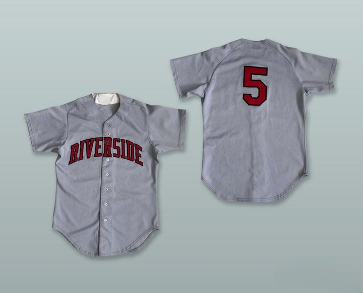 Custom Any Name Number RIVERSIDE RED WAVE 5 GRAY BUTTON DOWN BASEBALL JERSEY Top Stitched S-6XL