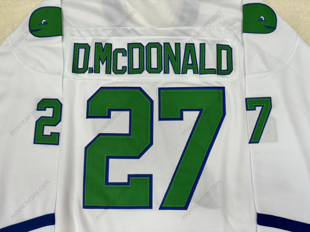 Custom Any Name Number BINGHAMTON WHALERS DAVE MCDONALD HOCKEY JERSEY Stitched Top Stitched S-6XL