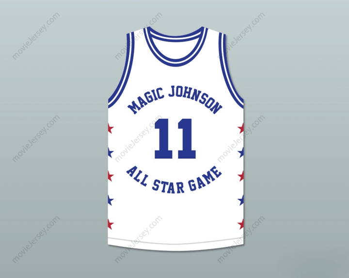 CUSTOM ANY Name Number ISIAH THOMAS 11 MAGIC JOHNSON ALL STAR GAME WHITE BASKETBALL JERSEY 1990 MIDSUMMER NIGHT'S MAGIC CHARITY EVENT Top Stitched S-6XL