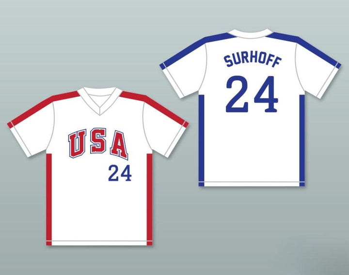 Custom Any Name Number B.J. SURHOFF 24 1984 USA TEAM WHITE BASEBALL JERSEY Top Stitched S-6XL