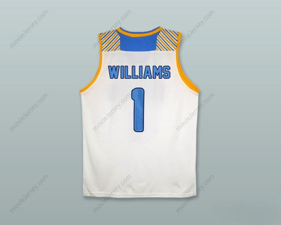 CUSTOM ANY Name Number MIKEY WILLIAMS 1 HIGH SCHOOL COUGARS WHITE BASKETBALL JERSEY Top Stitched S-6XL