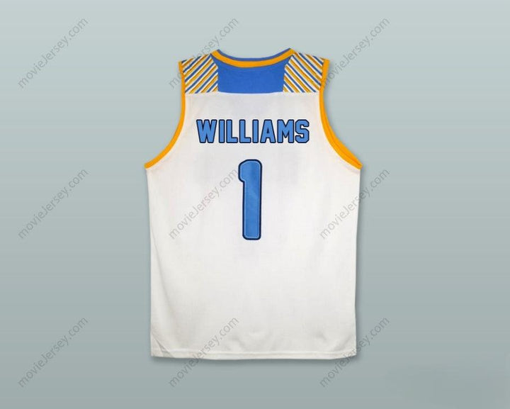CUSTOM ANY Name Number MIKEY WILLIAMS 1 HIGH SCHOOL COUGARS WHITE BASKETBALL JERSEY Top Stitched S-6XL