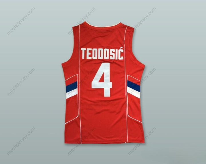 CUSTOM ANY Name Number MILOS TEODOSIC 4 SERBIA RED BASKETBALL JERSEY Top Stitched S-6XL