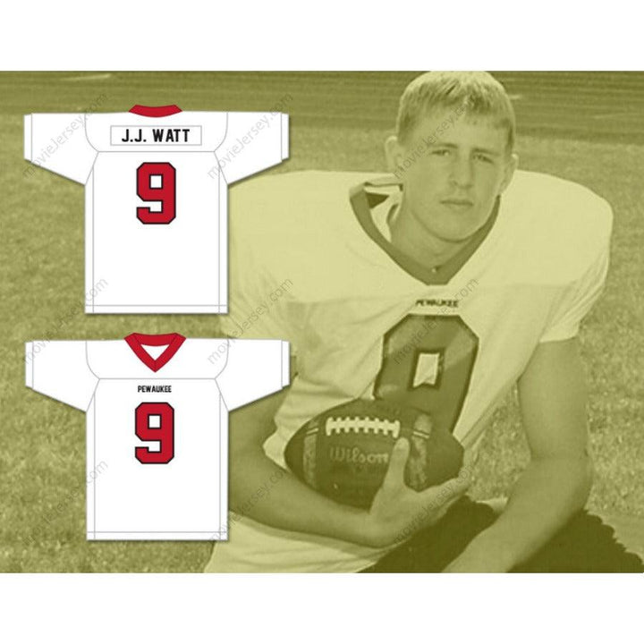 CUSTOM JJ WATT 9 HIGH SCHOOL PIRATES WHITE FOOTBALL JERSEY All S-6XL