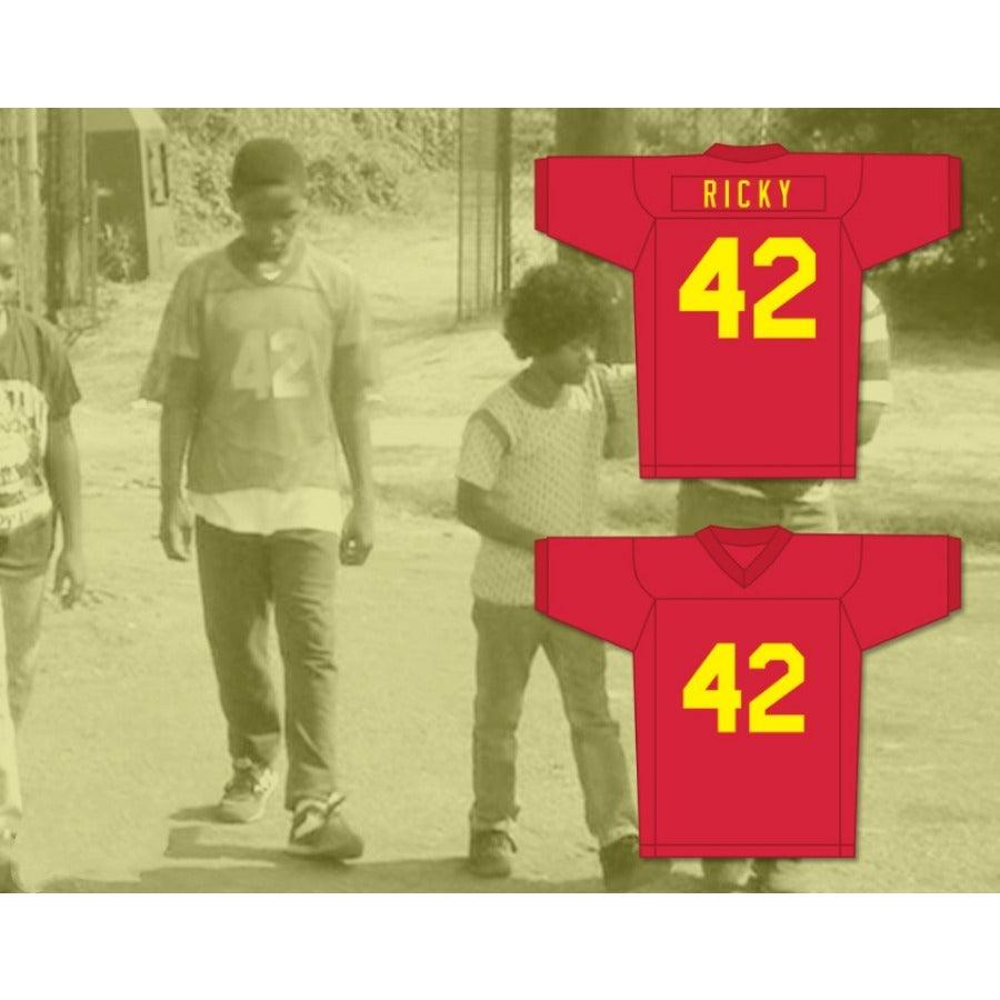 CUSTOM ANY Name Number RICKY BAKER 42 RED FOOTBALL JERSEY BOYZ N THE HOOD Top Stitched S-6XL