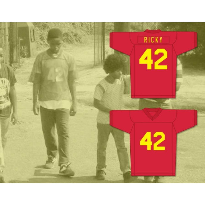 CUSTOM ANY Name Number RICKY BAKER 42 RED FOOTBALL JERSEY BOYZ N THE HOOD Top Stitched S-6XL