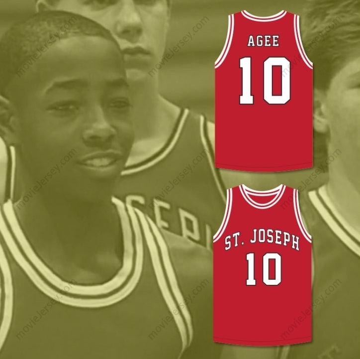 CUSTOM ANY Name Number ARTHUR AGEE 10 ST JOSEPH CHARGERS HIGH SCHOOL RED BASKETBALL JERSEY HOOP DREAMS Top Stitched S-6XL