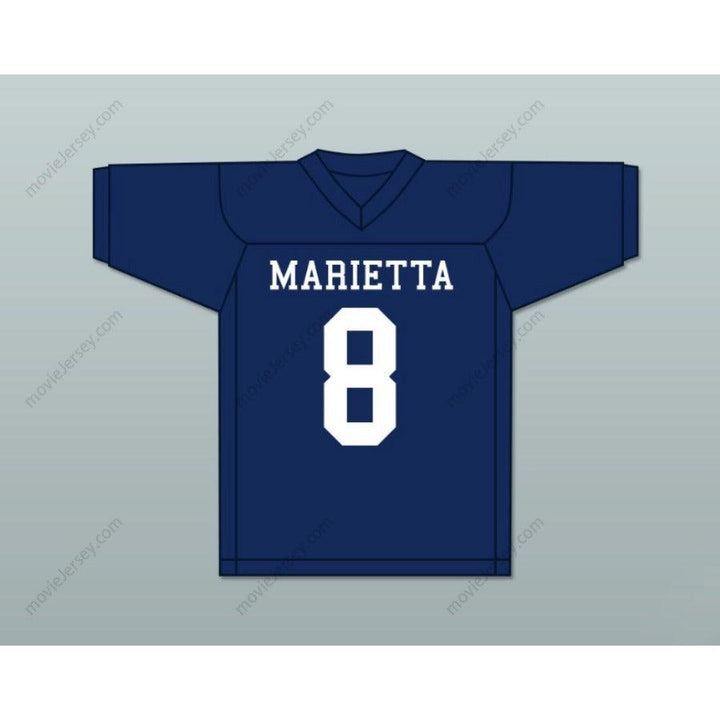 CUSTOM ANY Name Number BLUE DEVILS AZEEZ OJULARI 8 MARIETTA HIGH SCHOOL NAVY BLUE Football Jersey Top Stitched S-6XL