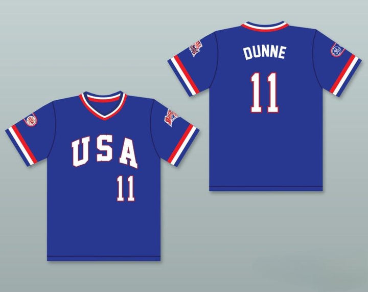 Custom Any Name Number MIKE DUNNE 11 1984 USA TEAM BLUE BASEBALL JERSEY Top Stitched S-6XL