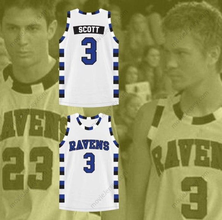 CUSTOM ANY Name Number LUCAS SCOTT 3 ONE TREE HILL RAVENS BASKETBALL JERSEY Top Stitched S-6XL