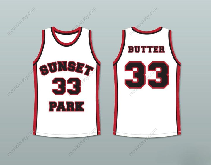CUSTOM ANY Name Number TALENT HARRIS BUTTER 33 SUNSET PARK WHITE BASKETBALL JERSEY Top Stitched S-6XL