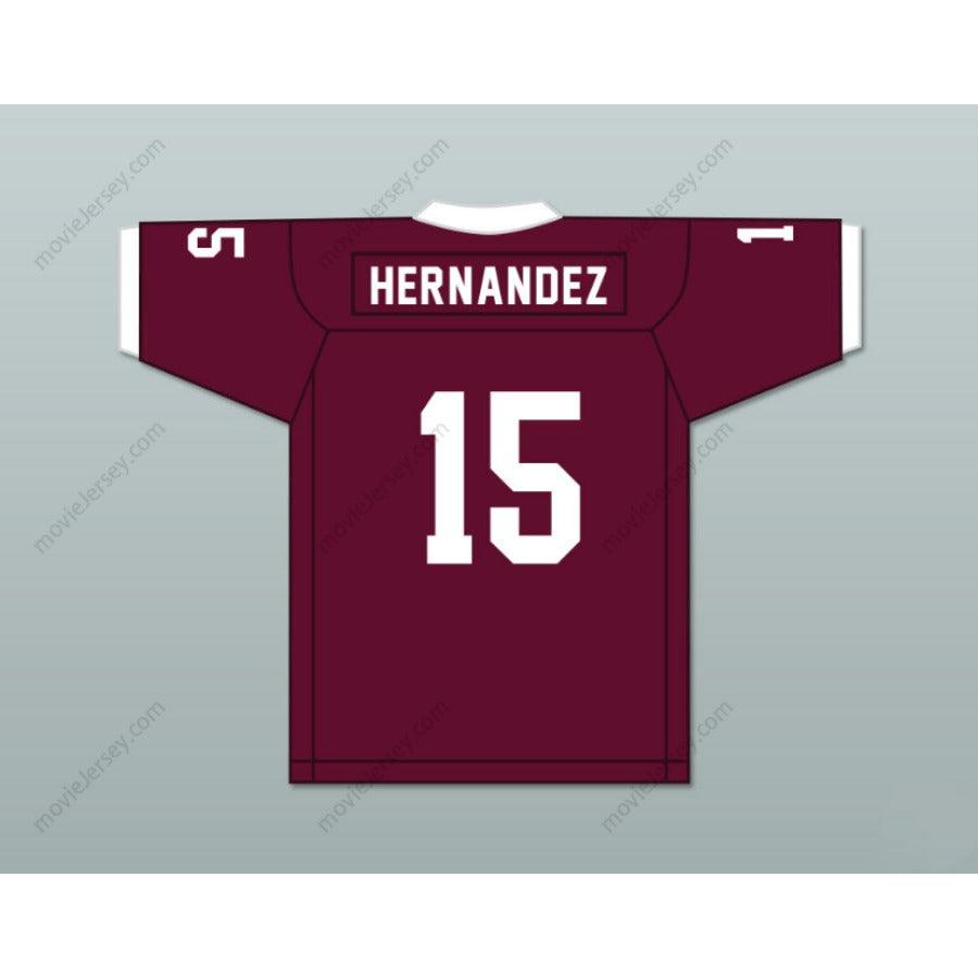 CUSTOM ANY Name Number CUSTOM AARON HERNANDEZ 15 BRISTOL CENTRAL RAMS MAROON FOOTBALL JERSEY VERSION Top Stitched S-6XL