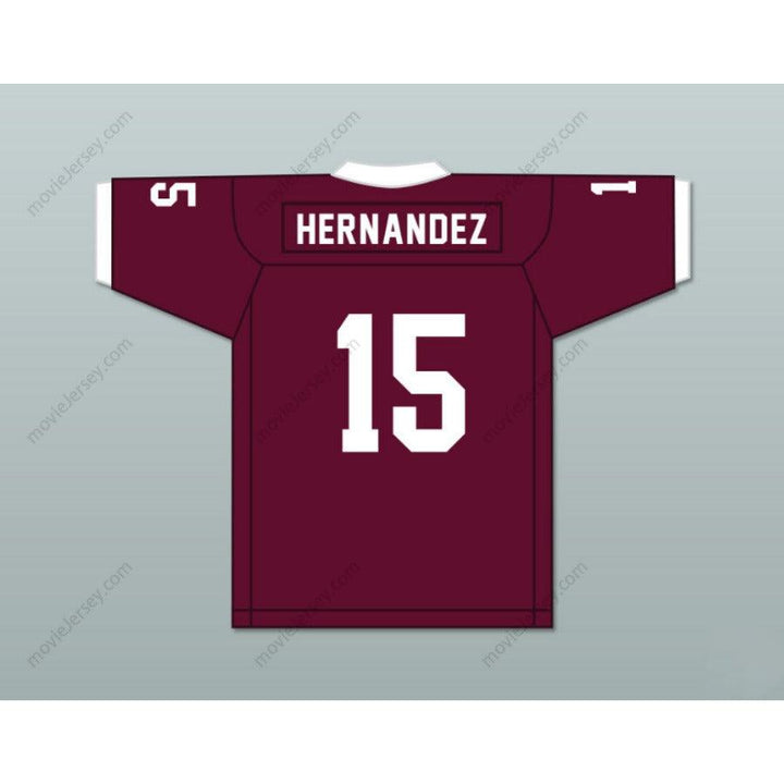 CUSTOM ANY Name Number CUSTOM AARON HERNANDEZ 15 BRISTOL CENTRAL RAMS MAROON FOOTBALL JERSEY VERSION Top Stitched S-6XL