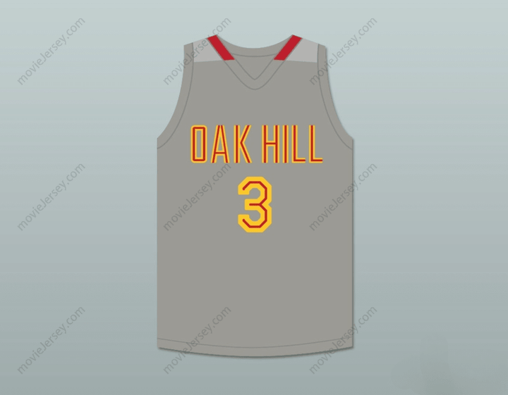 CUSTOM ANY Name Number BRANDON JENNINGS 3 OAK HILL ACADEMY GRAY BASKETBALL JERSEY Top Stitched S-6XL