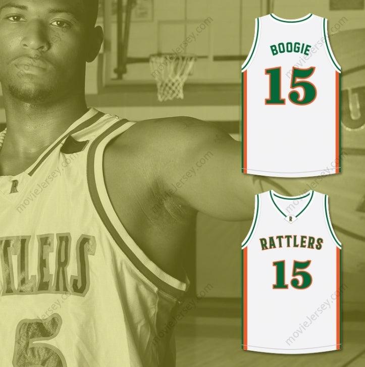 CUSTOM ANY Name Number DEMARCUS 'BOOGIE' COUSINS 15 LEFLORE HIGH SCHOOL RATTLERS WHITE BASKETBALL JERSEY Top Stitched S-6XL