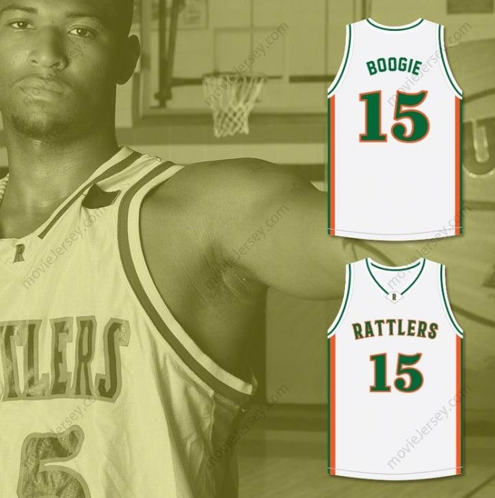 CUSTOM ANY Name Number DEMARCUS 'BOOGIE' COUSINS 15 LEFLORE HIGH SCHOOL RATTLERS WHITE BASKETBALL JERSEY Top Stitched S-6XL
