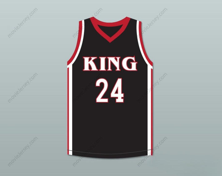 CUSTOM ANY Name Number KAWHI LEONARD 24 MARTIN LUTHER KING HIGH SCHOOL  BLACK BASKETBALL JERSEY 5 Top Stitched S-6XL