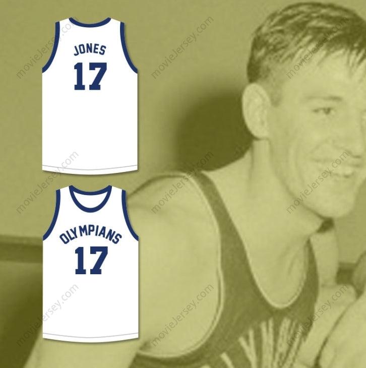 CUSTOM ANY Name Number WALLACE JONES 17  OLYMPIANS RETRO WHITE BASKETBALL JERSEY Top Stitched S-6XL