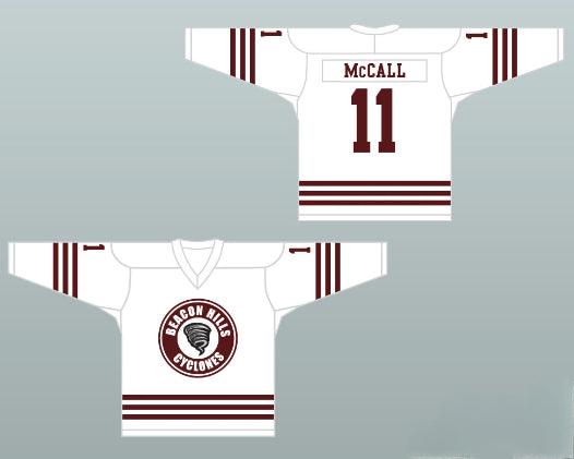 Custom Any Name Number Scott McCall 11 Beacon Hills Cyclones Hockey Jersey Teen Wolf TV Series Top Stitched S-6XL