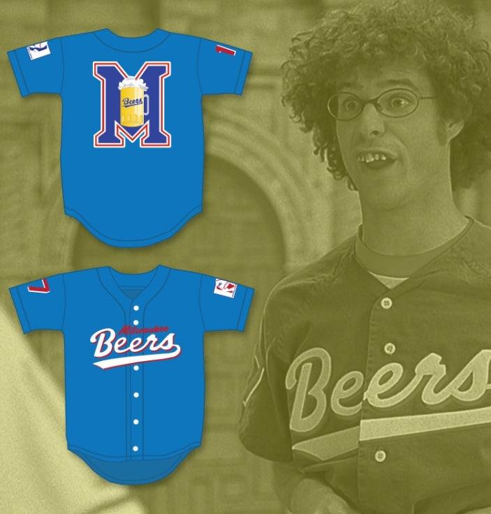 Custom Any Name Number DOUG REMER 17  BEERS LOGO DELUXE BASEKETBALL BLUE BASEBALL JERSEY Top Stitched S-6XL