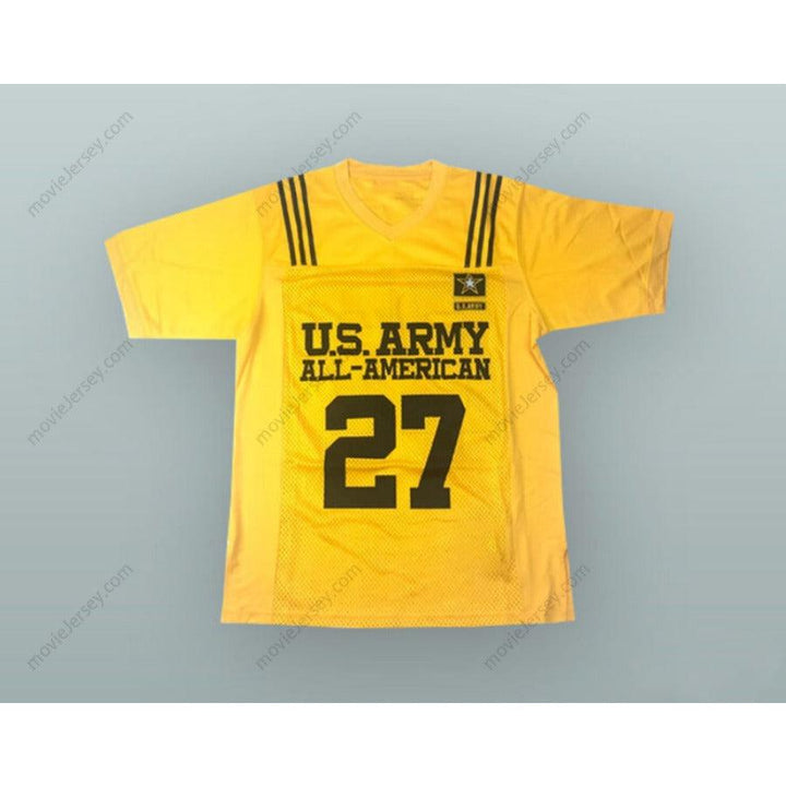 CUSTOM ANY Name Number CHRISTIAN MCCAFFREY 27 U.S. ARMY HIGH SCHOOL ALL-AMERICAN YELLOW FOOTBALL JERSEY Top Stitched S-6XL