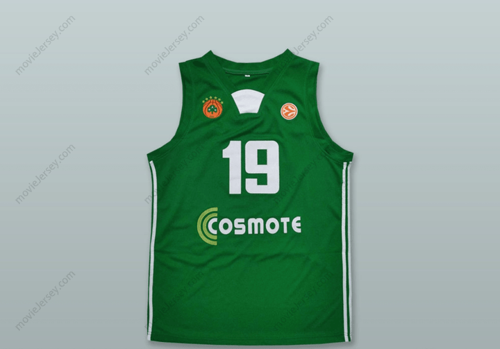 Custom Any Name Number Sarunas Jasikevicius 19 Panathinaikos BC Green Basketball Jersey Top Stitched S-6XL