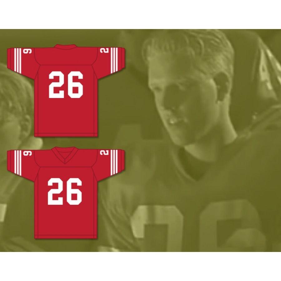 CUSTOM ANY Name WINDRUNNER DAVE PROMISCO 26 MUSTANGS HIGH SCHOOL RED FOOTBALL JERSEY Top Stitched S-6XL