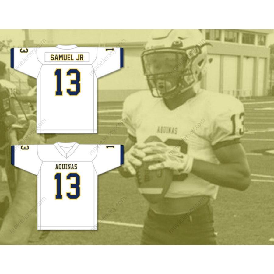 CUSTOM ANY Name Number ASANTE SAMUEL JR. 13   AQUINAS HIGH SCHOOL RAIDERS Top Stitched S-6XL